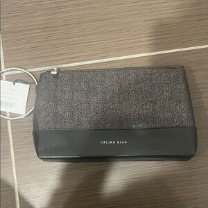 Celine Dion Black and Gray Men's Toiletry Bag